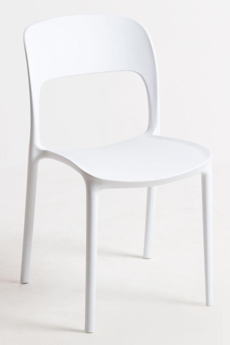Silla de Comedor de Plástico Blanco Diseño Moderno