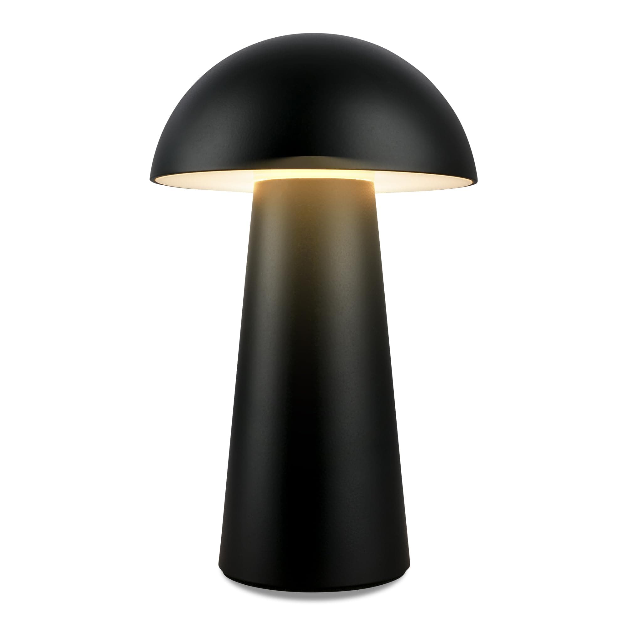 Lámpara de mesa tipo seta negra mate