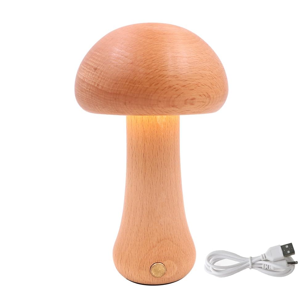 Lámpara de mesa seta de madera