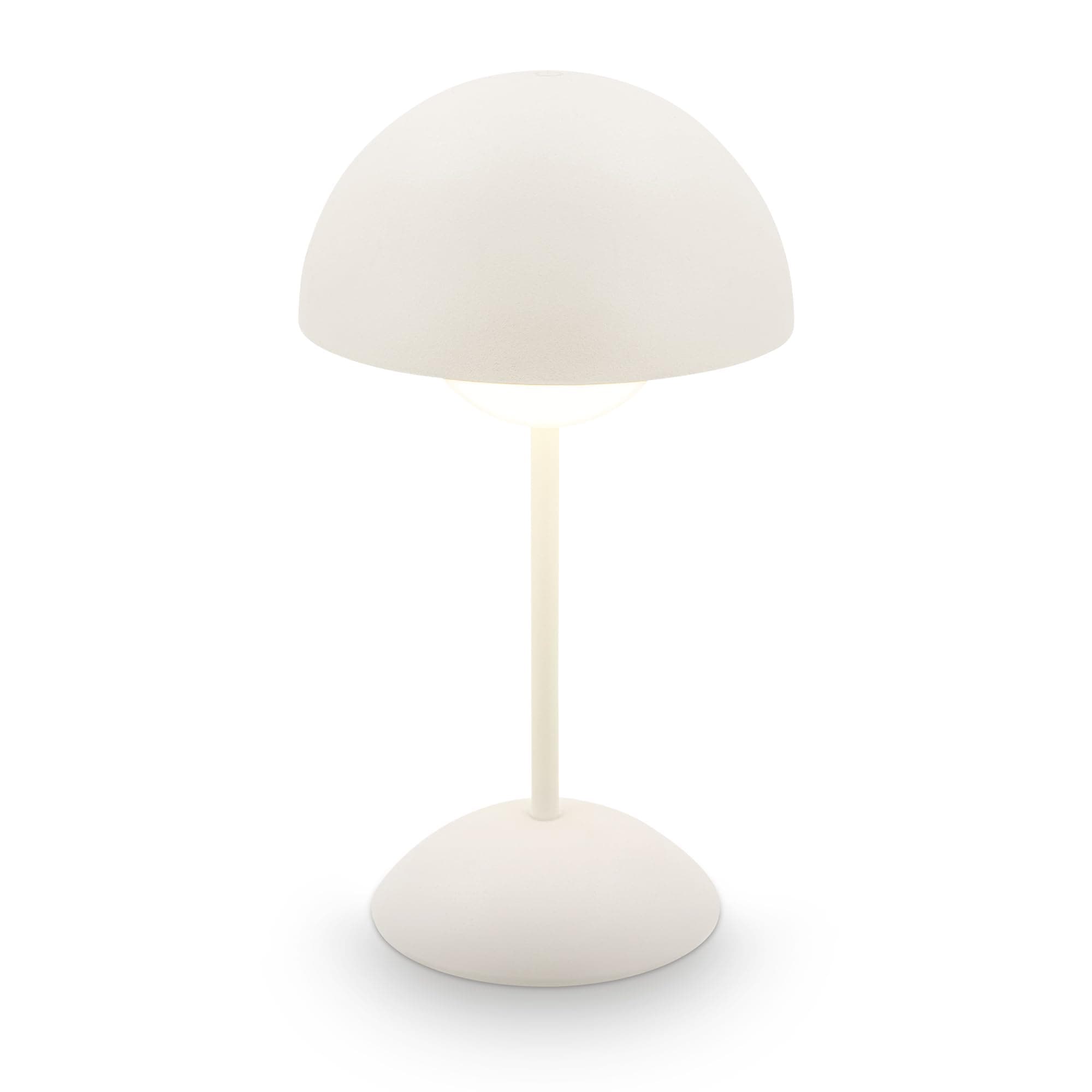 Lámpara de mesa blanca con forma de hongo