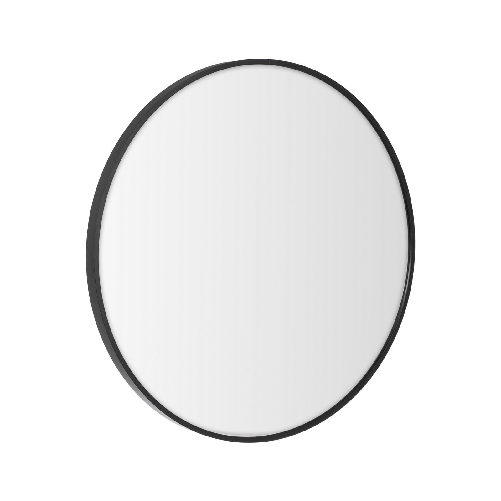 Espejo de pared redondo con marco negro