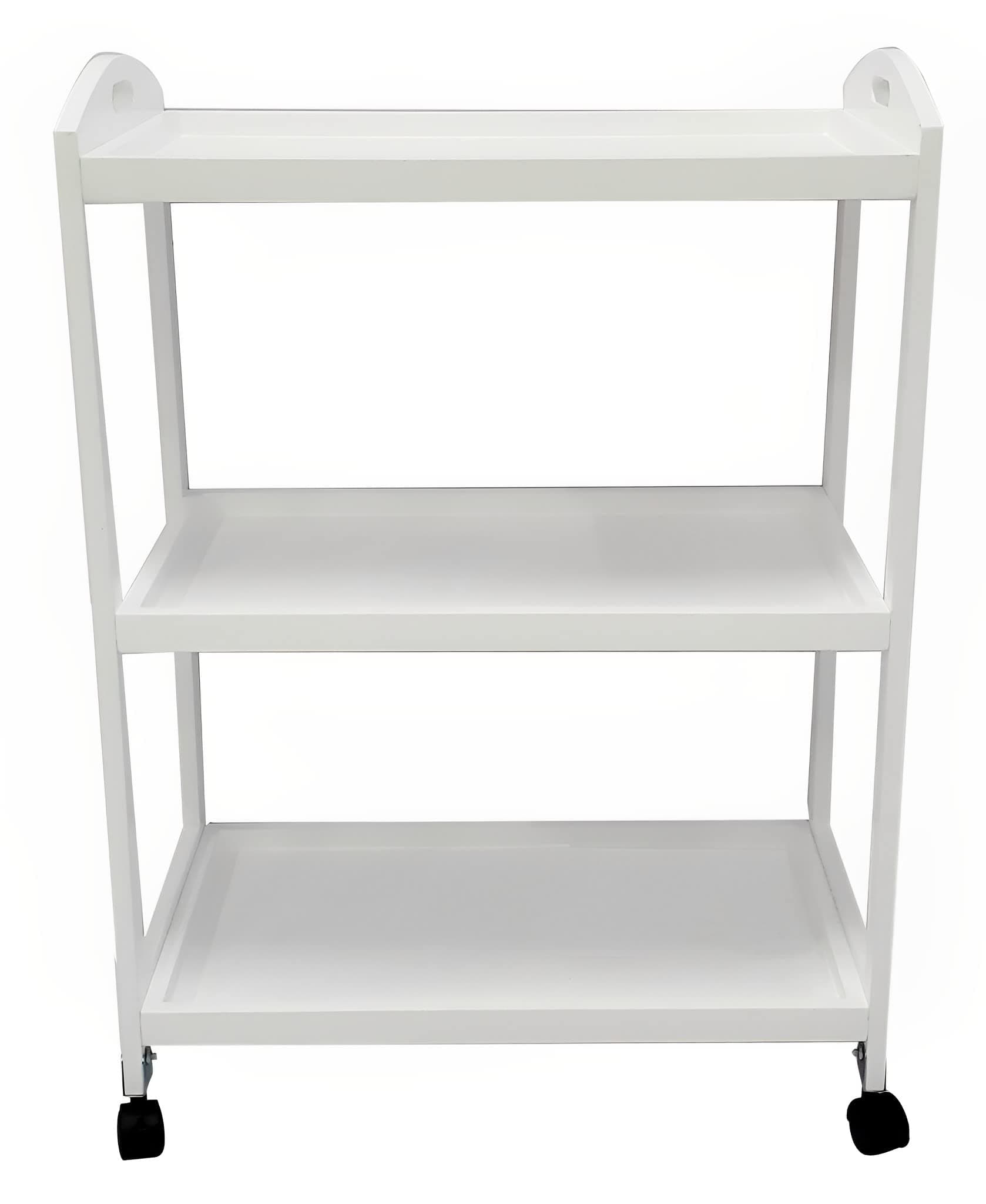 Carrito auxiliar de cocina blanco con ruedas