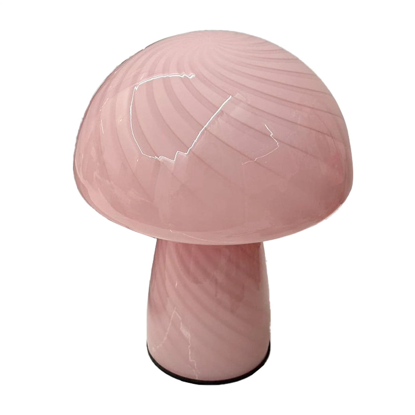 Lámpara de mesa de cristal rosa estilo seta