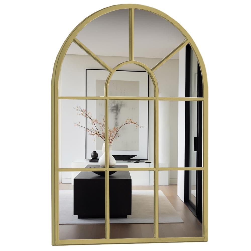 espejo arco dorado grande, espejo pared estilo ventana