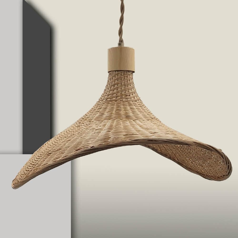 Lámpara colgante de ratán natural