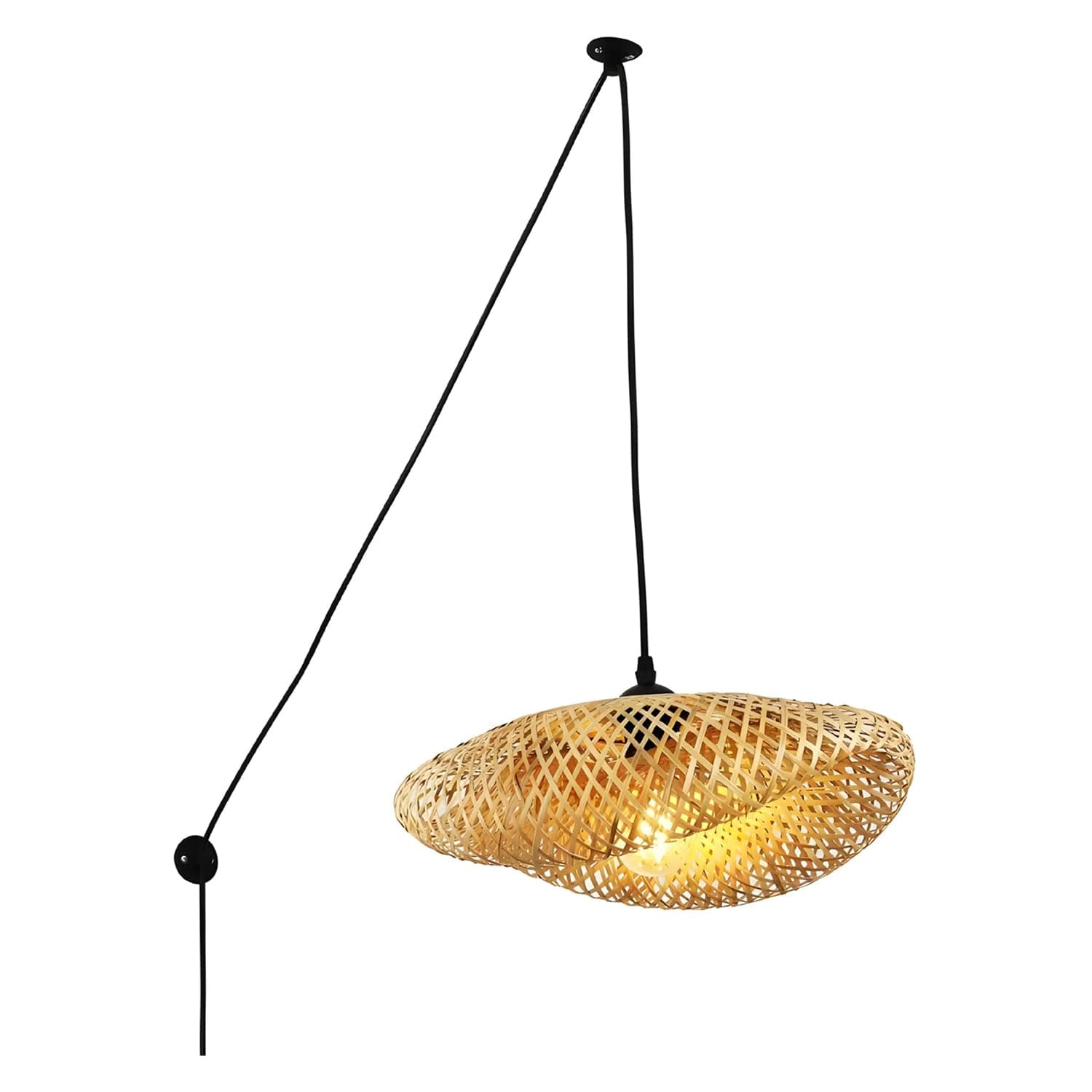 Lámpara colgante de bambú natural