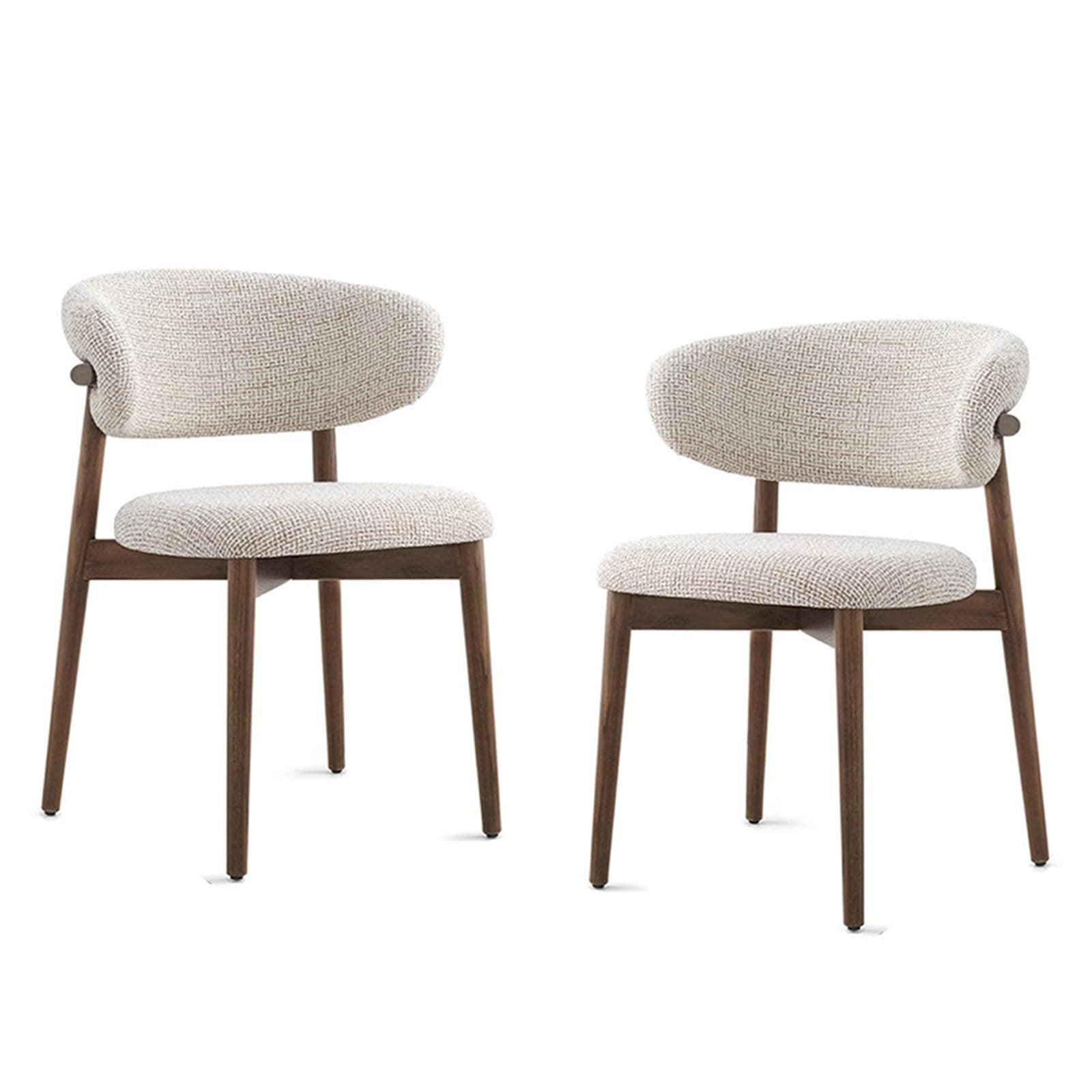 Silla de Comedor Tapizada Beige con Estructura de Madera