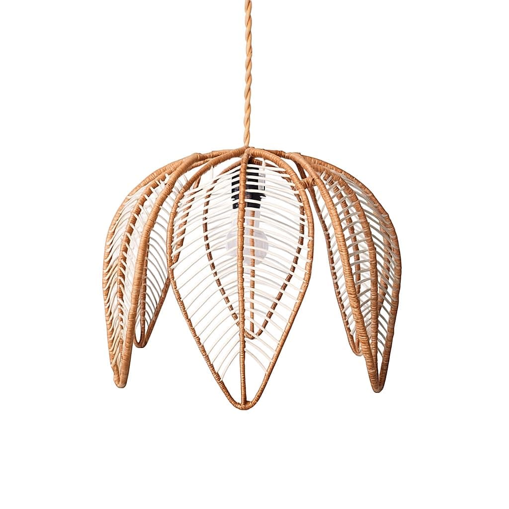 Lámpara de techo colgante de ratán natural