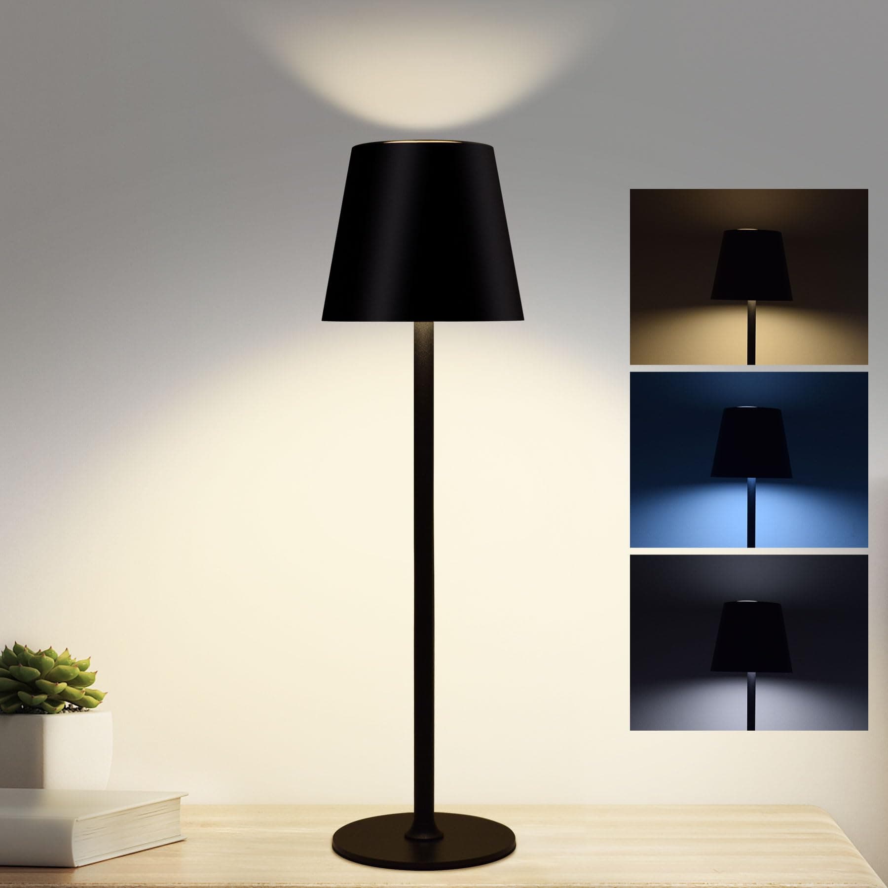 Lámpara de mesa negra moderna