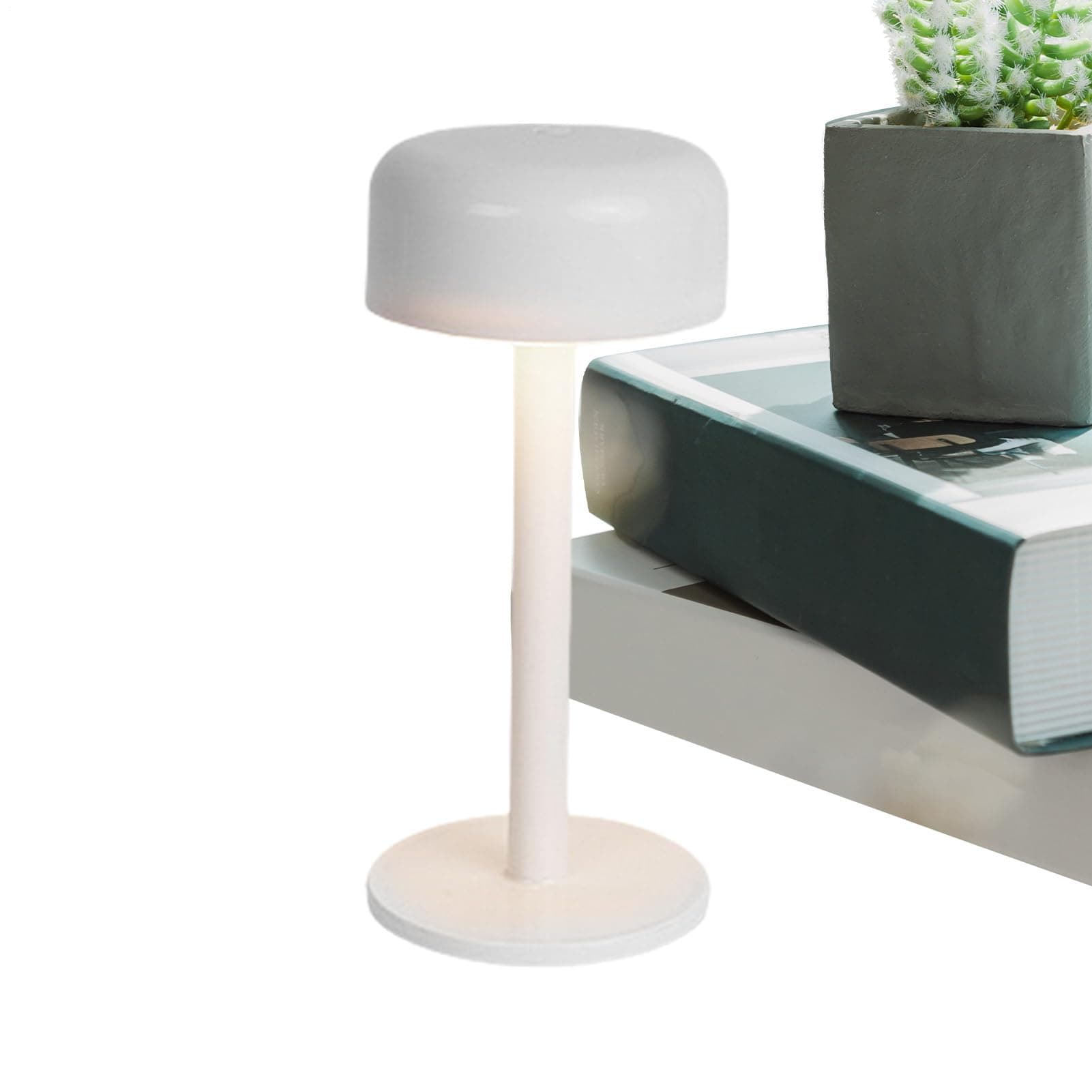 Lámpara de mesa minimalista blanca