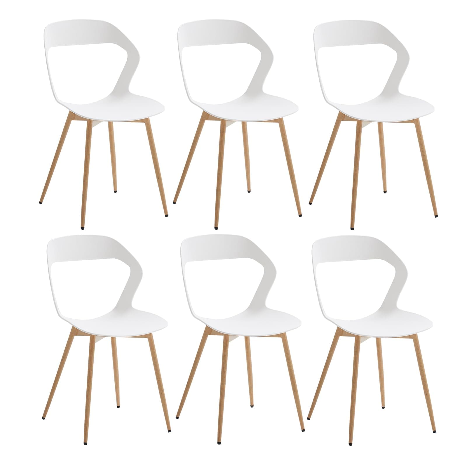 Silla de Comedor Nórdica Blanca con Patas de Madera Clara