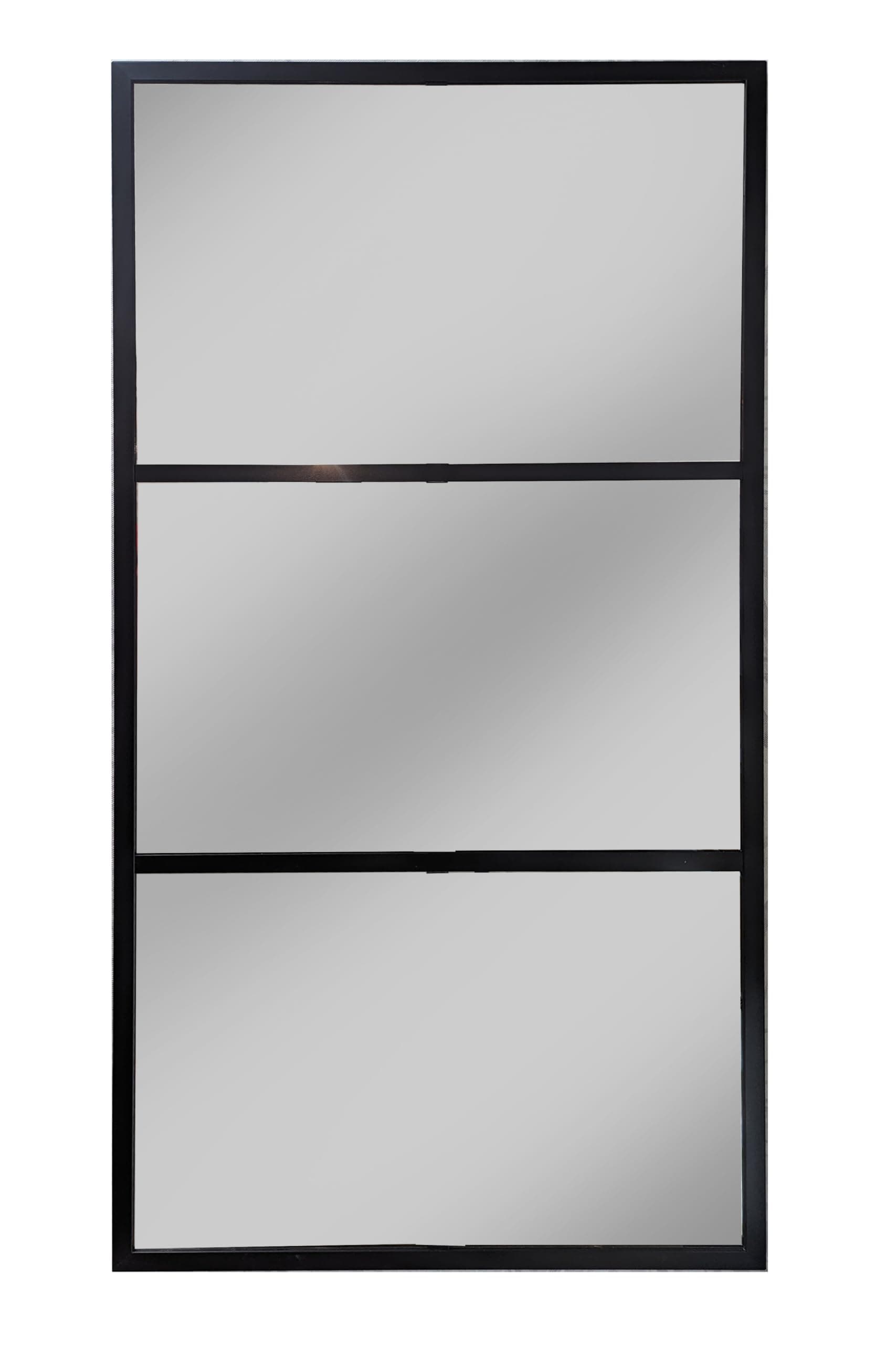 Espejo de pared con marco de metal negro