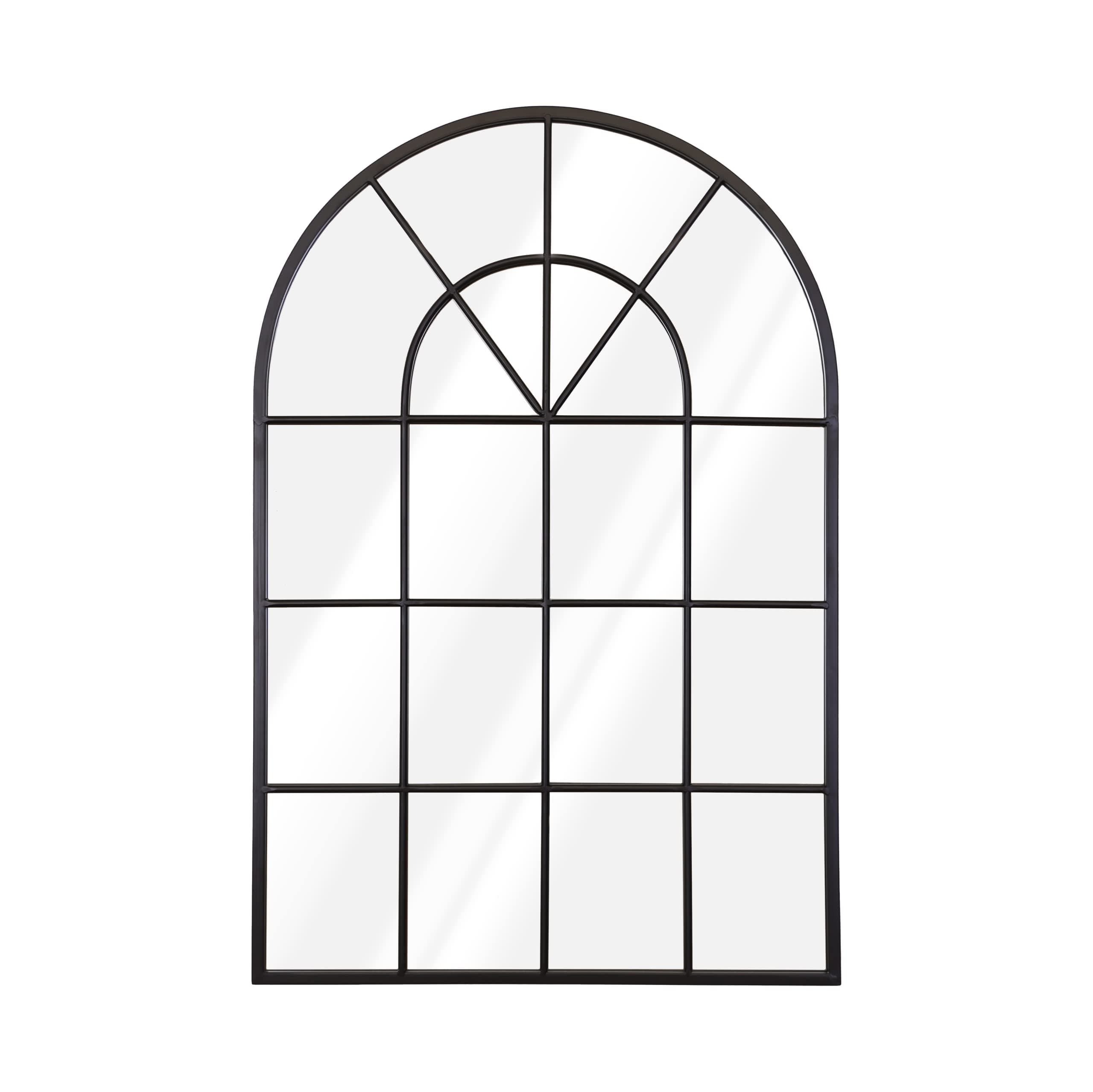 Espejo de pared con marco negro estilo industrial