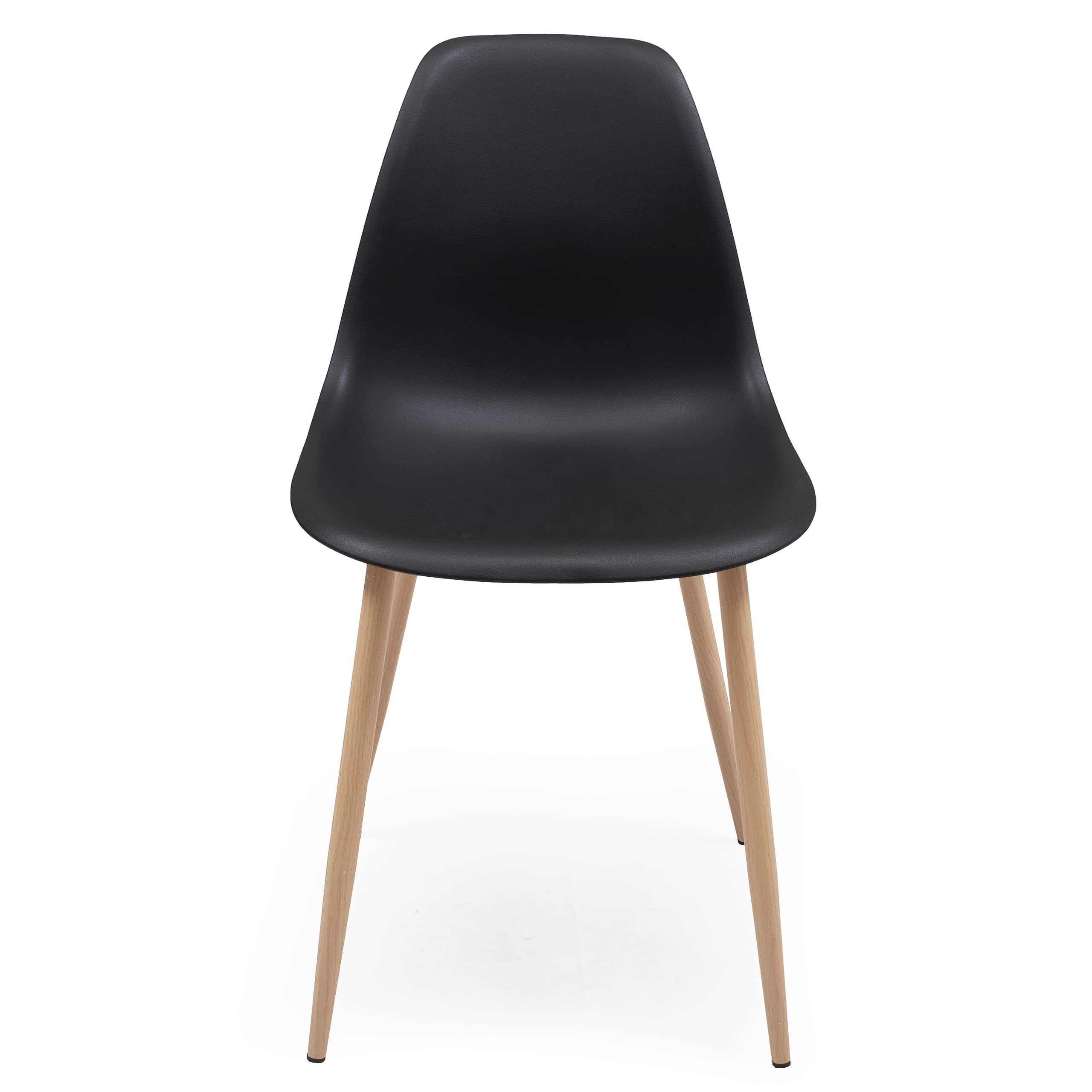 Silla de Comedor Eames Negra con Patas de Madera