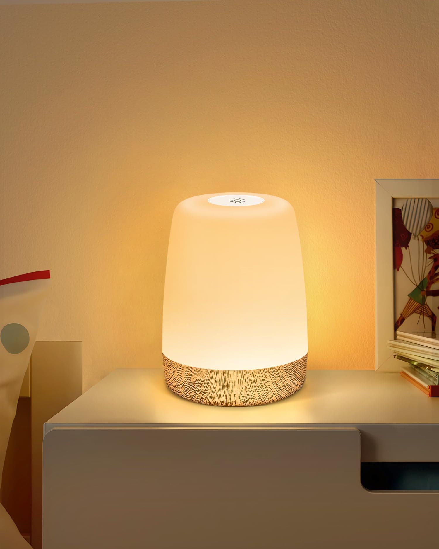 lámpara mesa led blanca, lámpara noche regulable