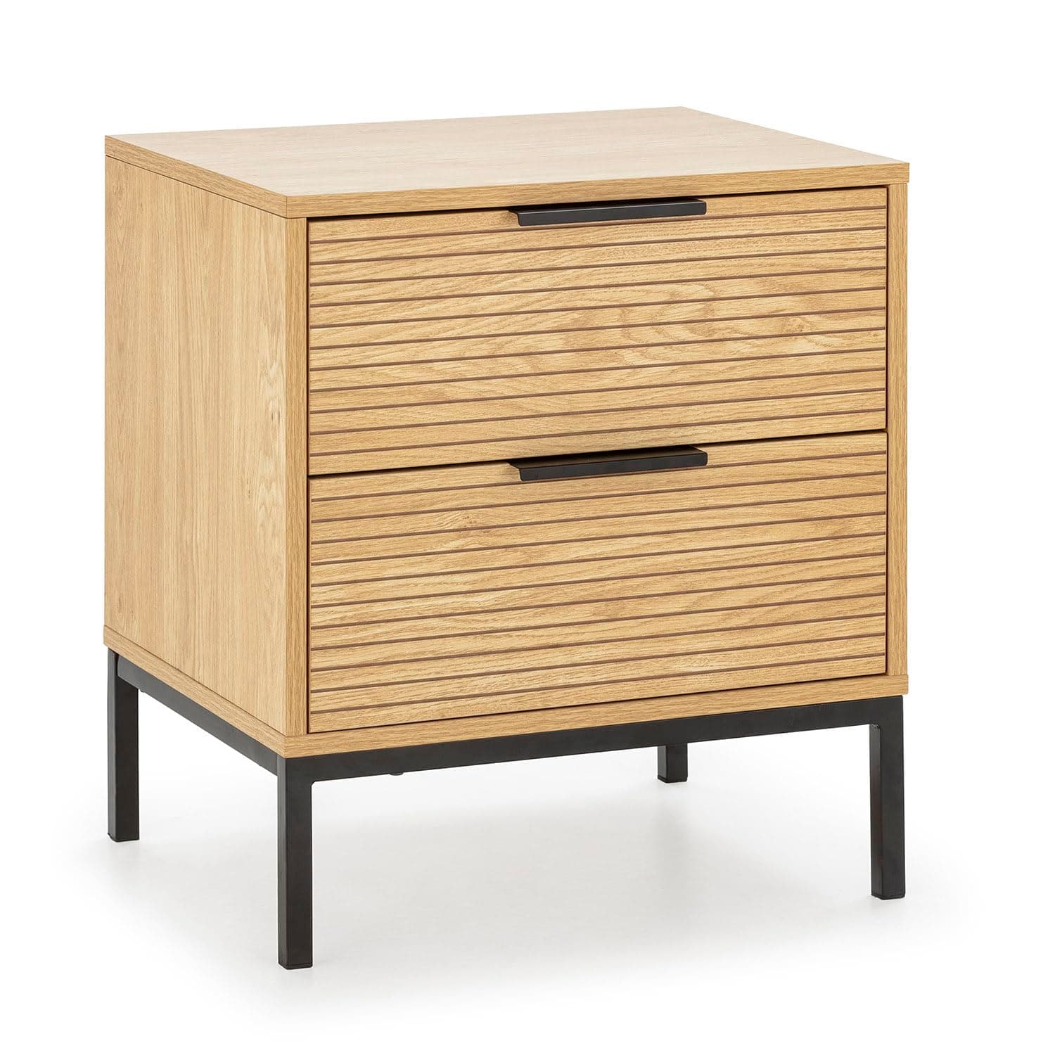 Mesita de noche de madera con cajones