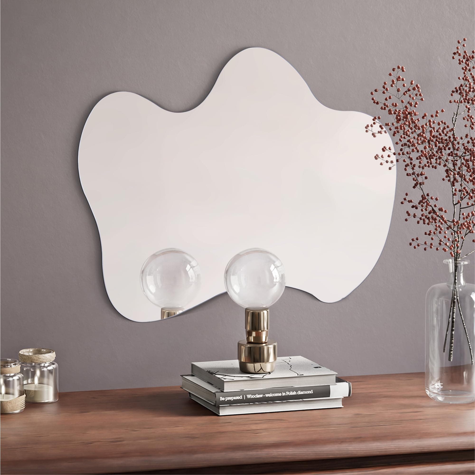 Espejo de pared irregular blanco