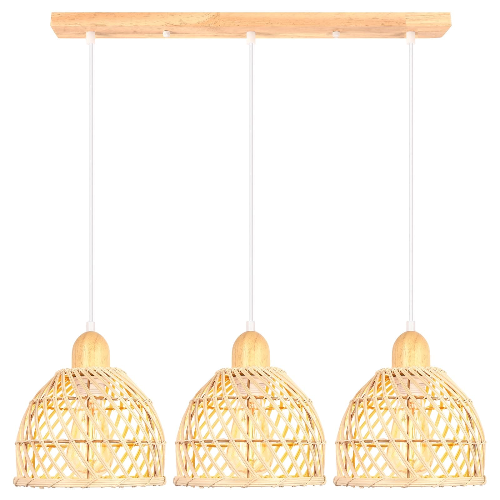 Lámpara de techo colgante de ratán natural