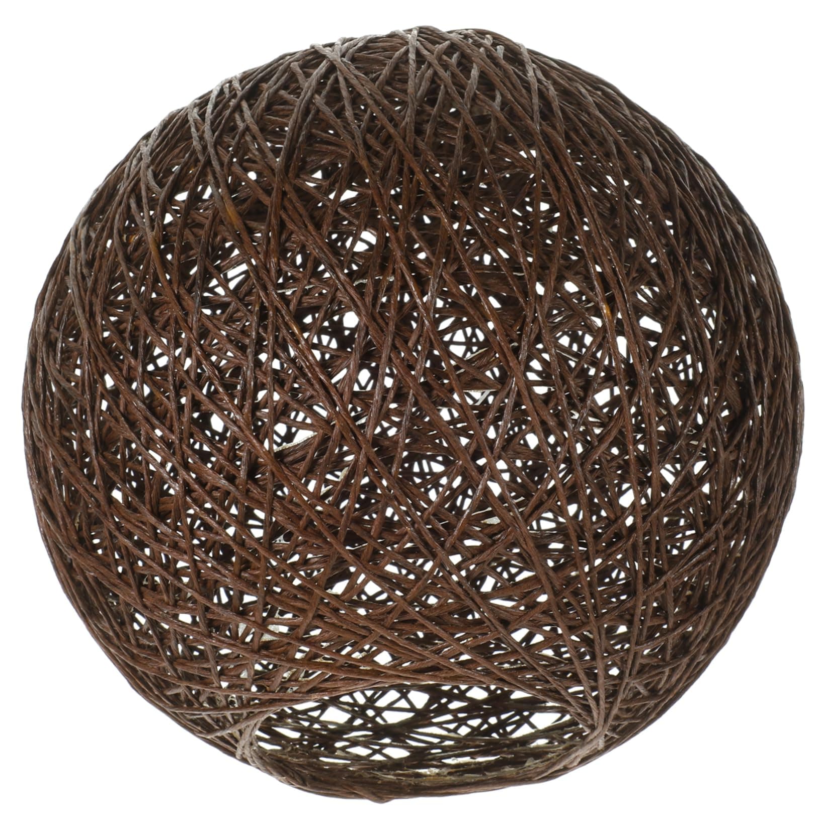 Lámpara colgante esférica de ratán marrón