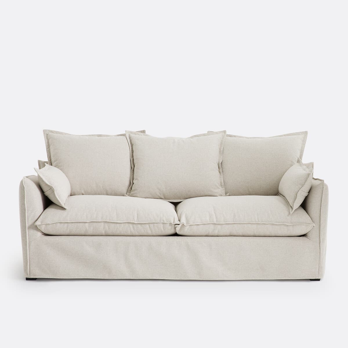 Sofá de lino color beige claro