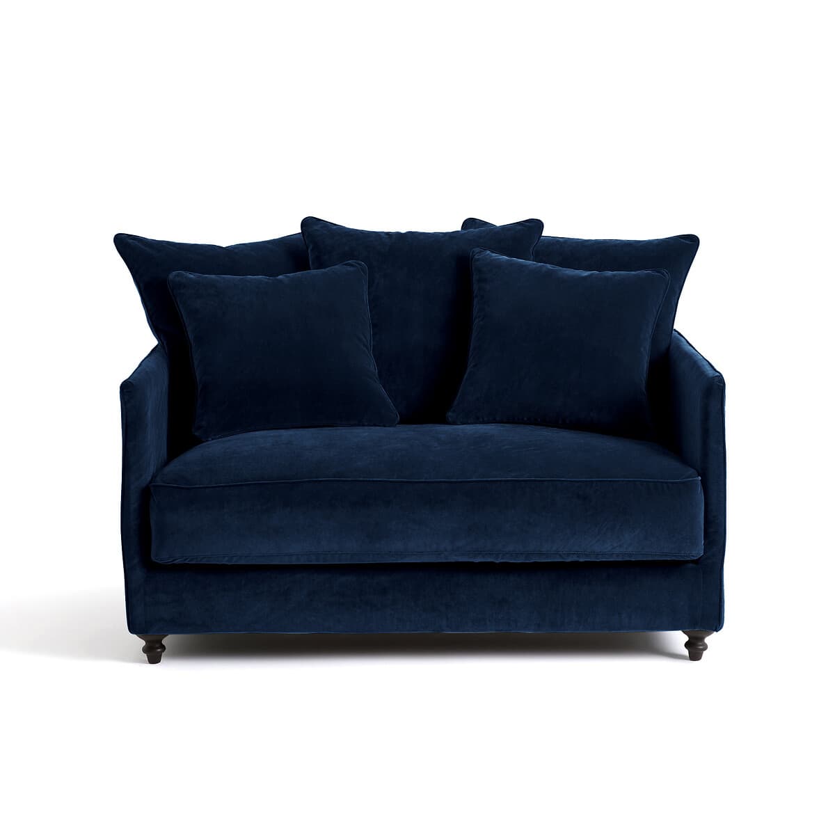 Sofá biplaza de terciopelo azul marino