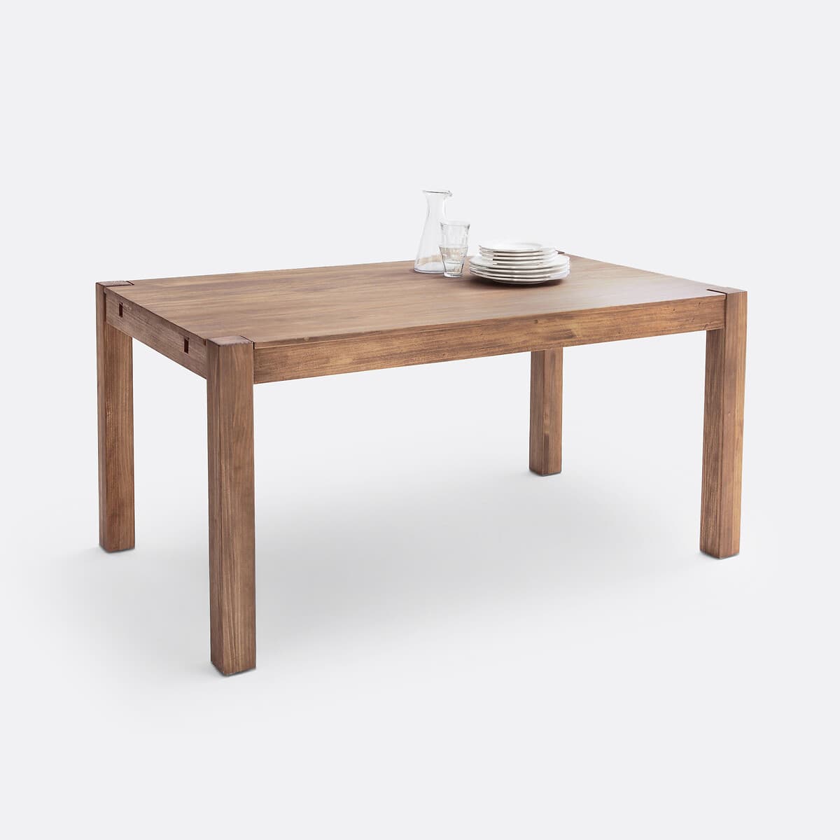 Mesa de comedor rectangular de madera maciza