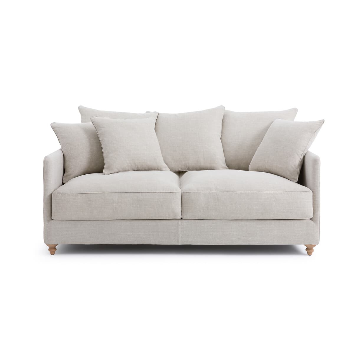 Sofá de 2 plazas tapizado en lino beige