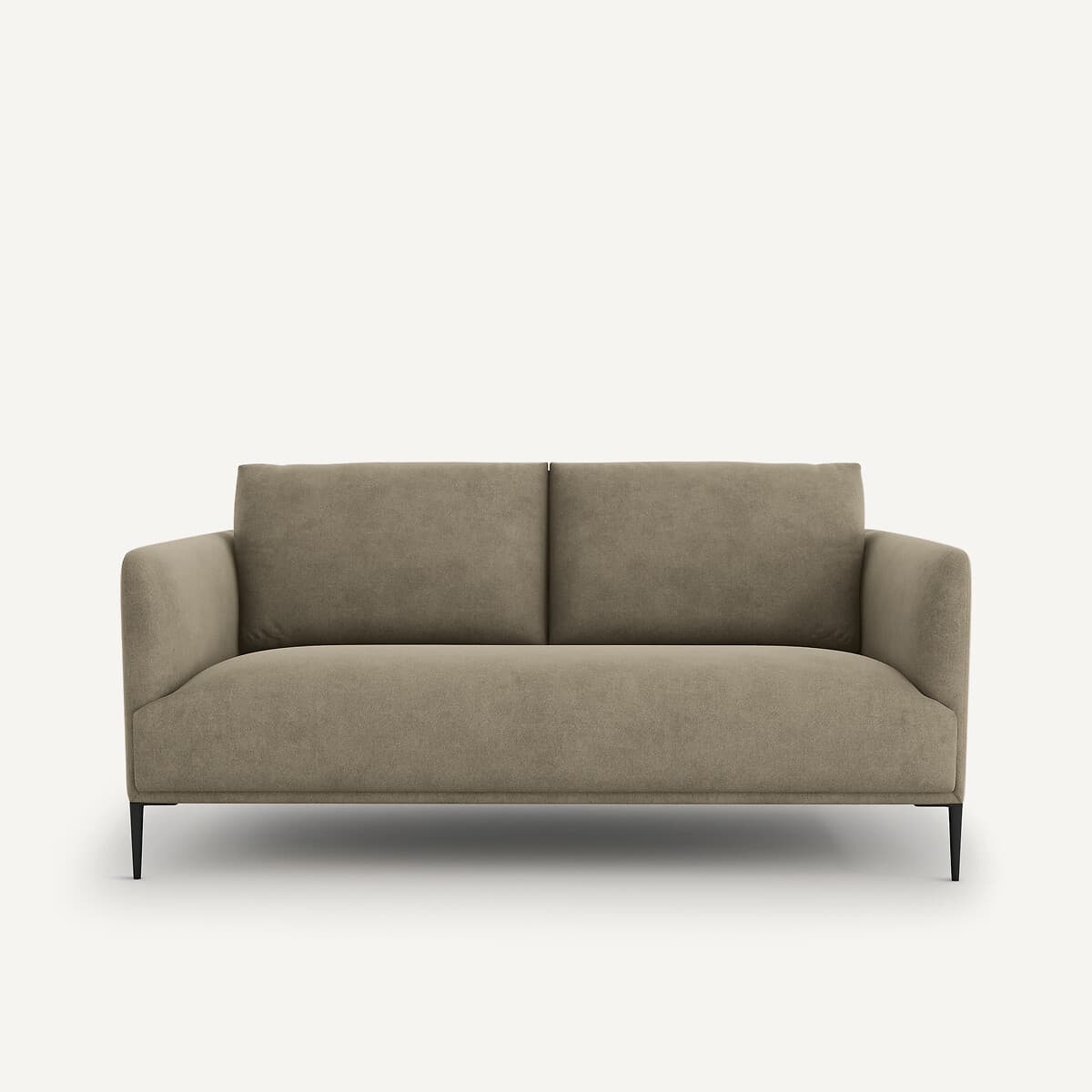 Sofá de 2 plazas tapizado en tela color beige