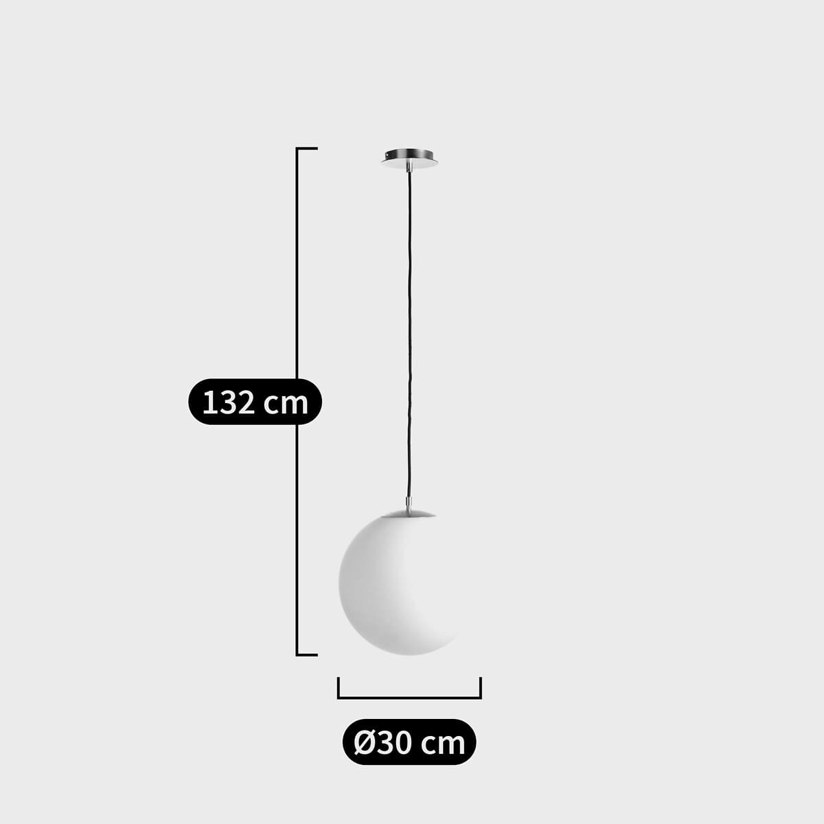 Lámpara de techo esférica blanca