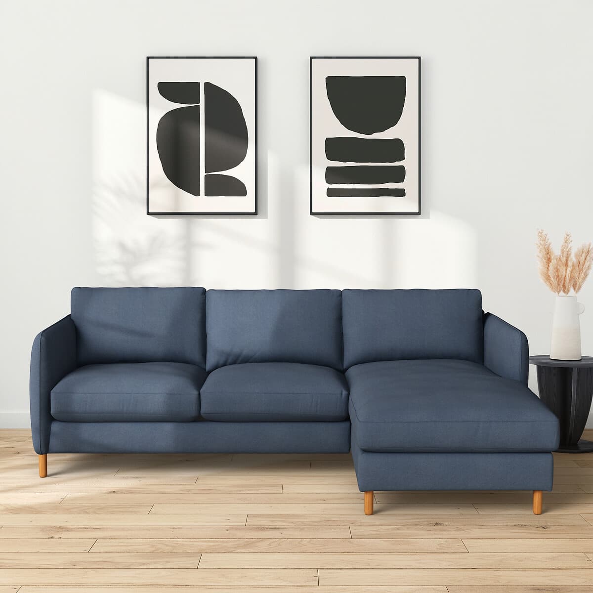 sofa esquinero azul moderno, sofa con chaise longue