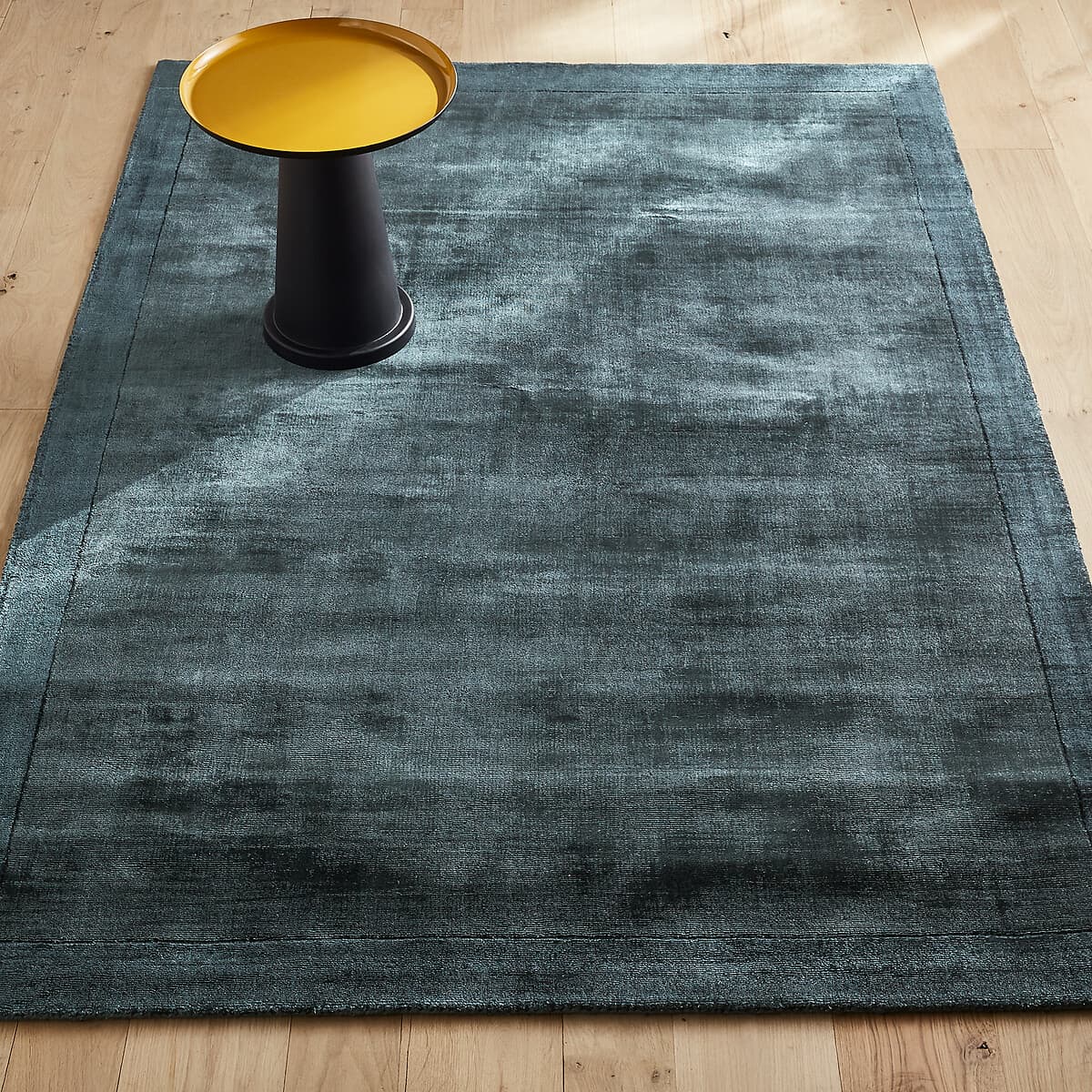 Alfombra rectangular azul turquesa