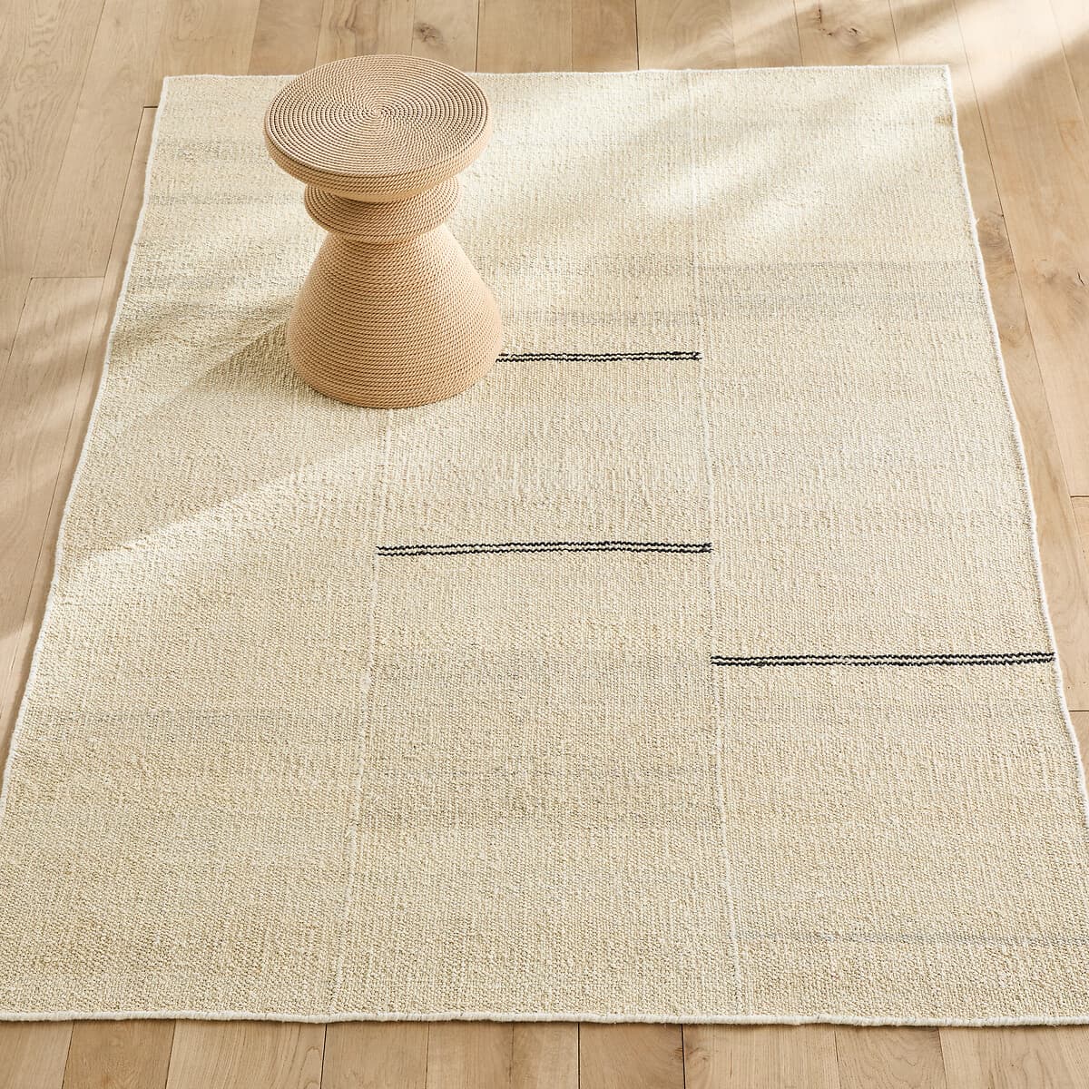 alfombra algodón beige, alfombra diseño moderno