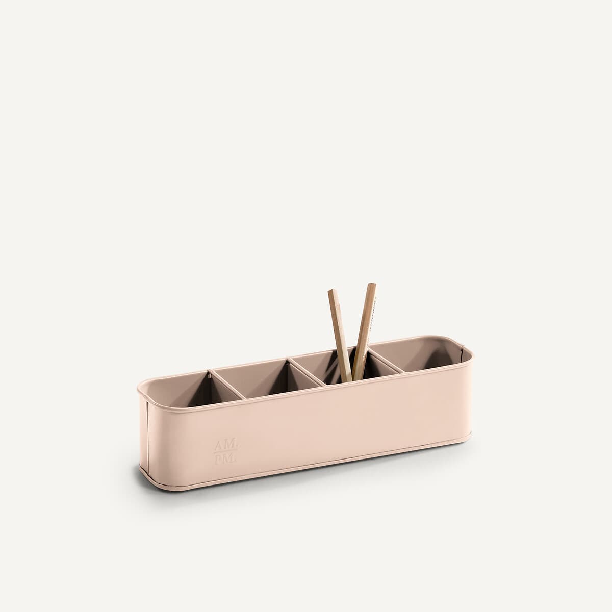 Organizador de escritorio de piel sintética rosa