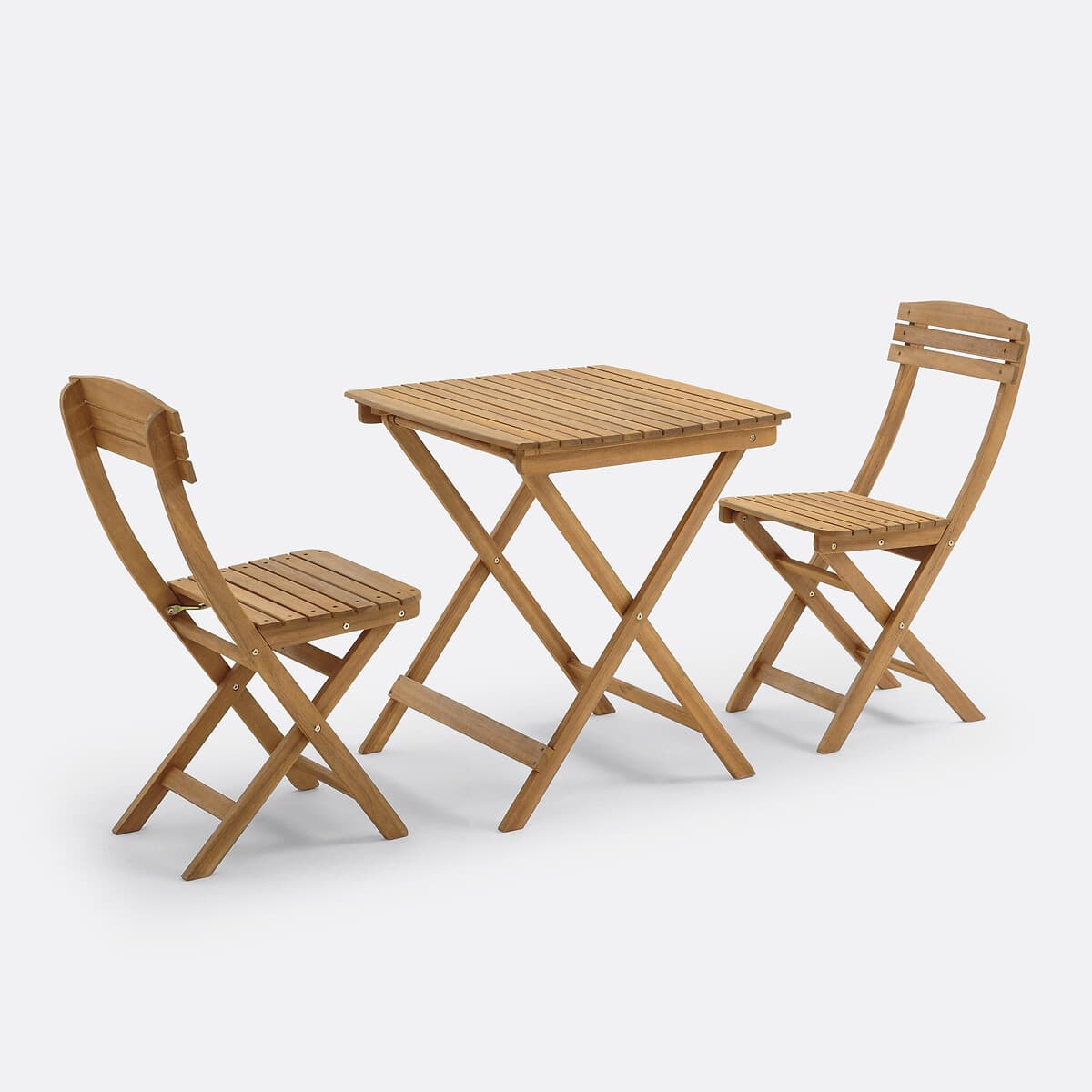 Conjunto de mesa y sillas plegables de madera