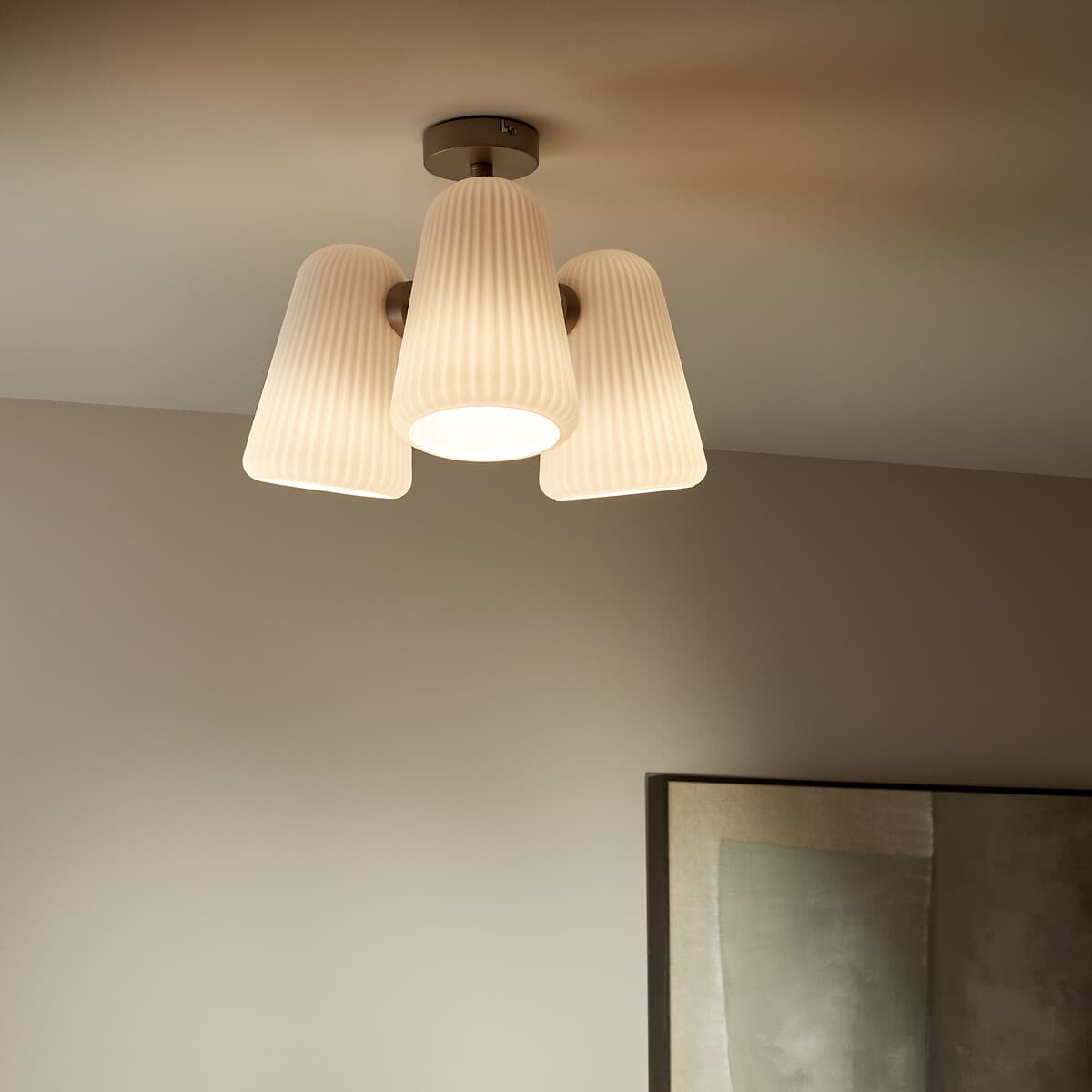 lámpara techo blanca moderna, lámpara colgante tres luces