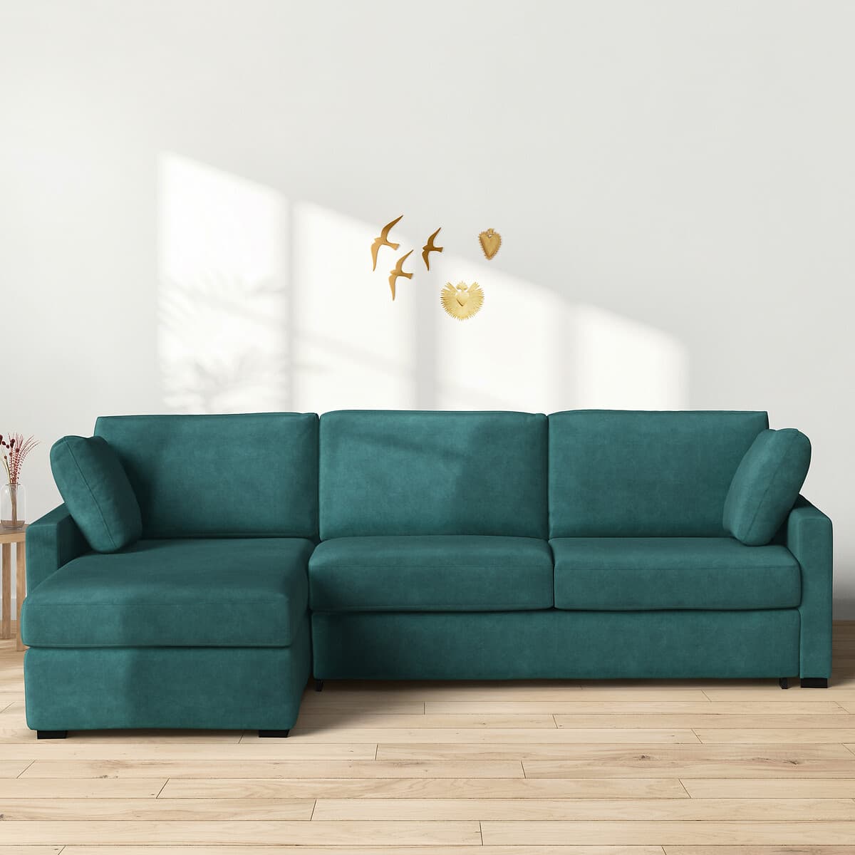 sofá modular turquesa, sofá esquinero terciopelo