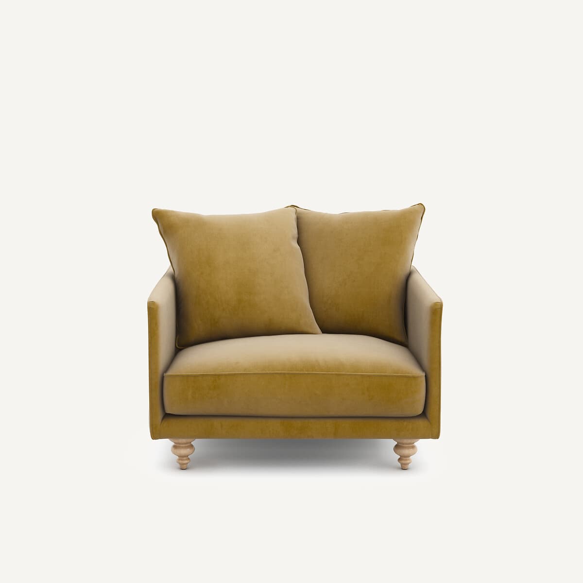 Sillón individual de terciopelo mostaza