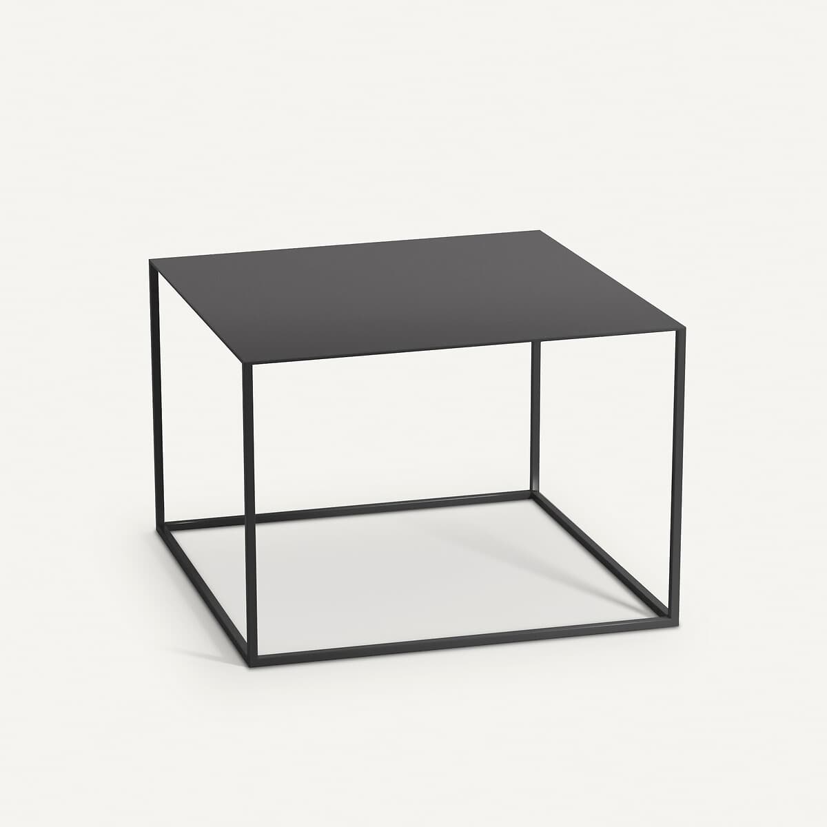 Mesa Auxiliar Cubo Negra Minimalista