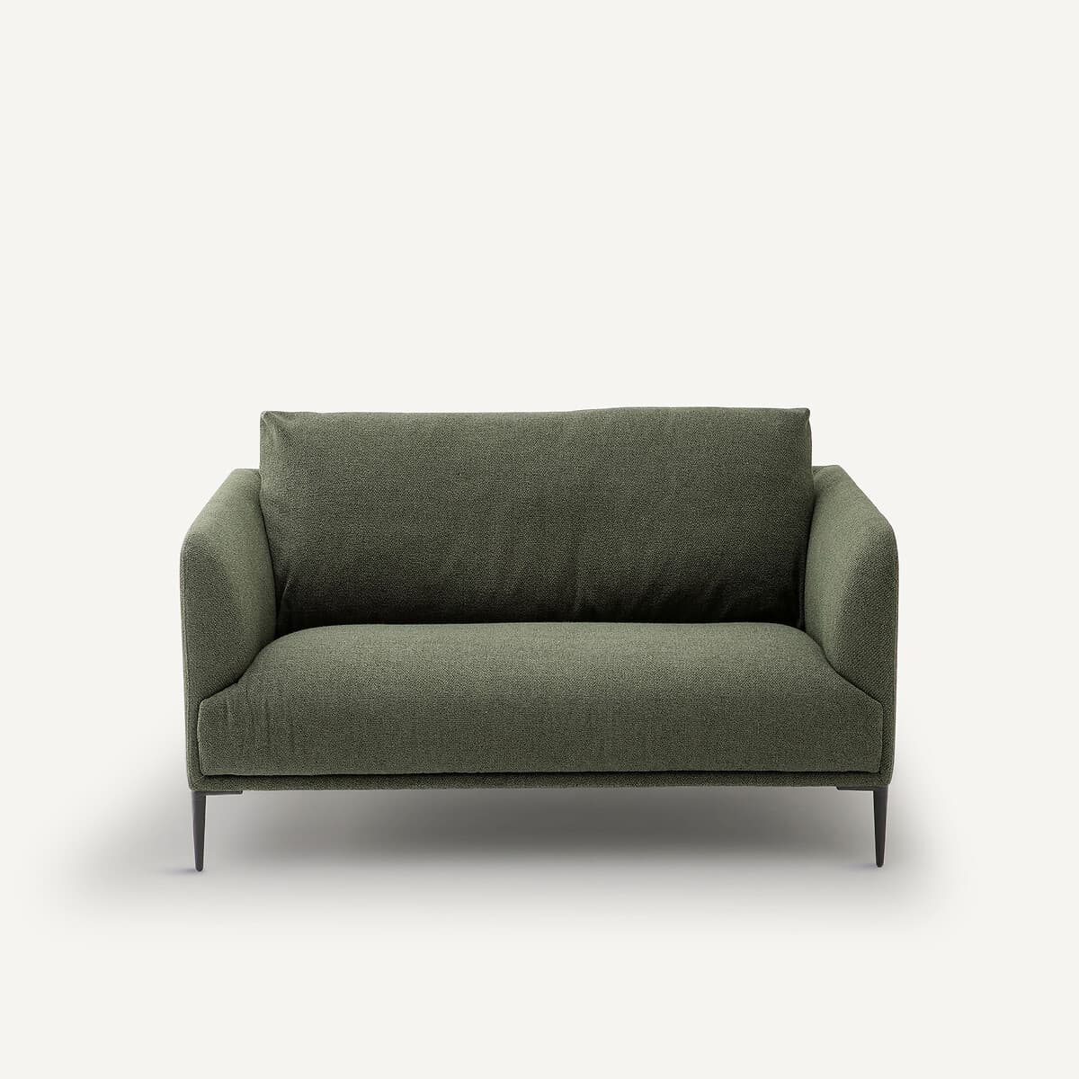 Sofá de dos plazas tapizado en tela verde
