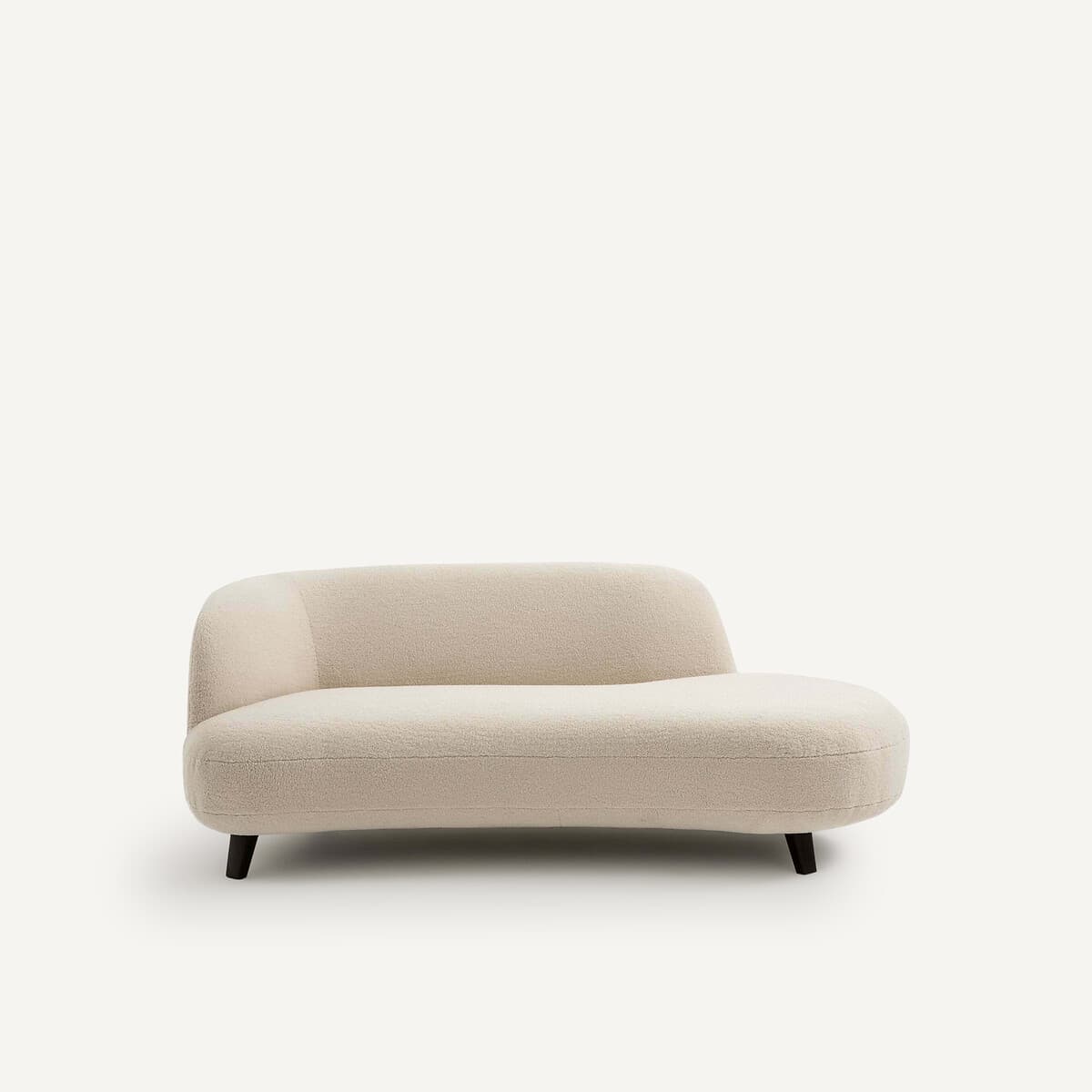 Sofá de 2 plazas tapizado en borreguito beige