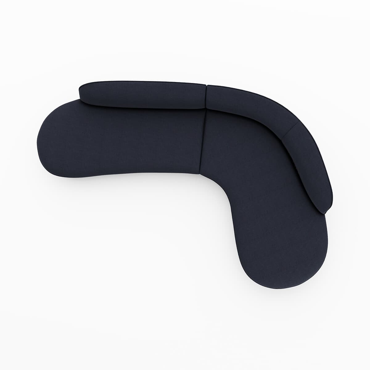 Sofá modular curvo azul oscuro