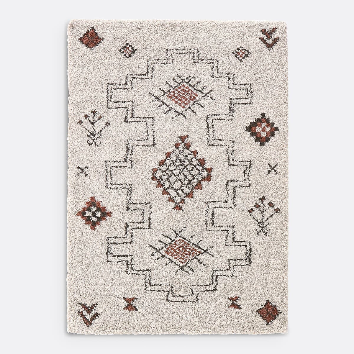 Alfombra de lana con motivos geométricos