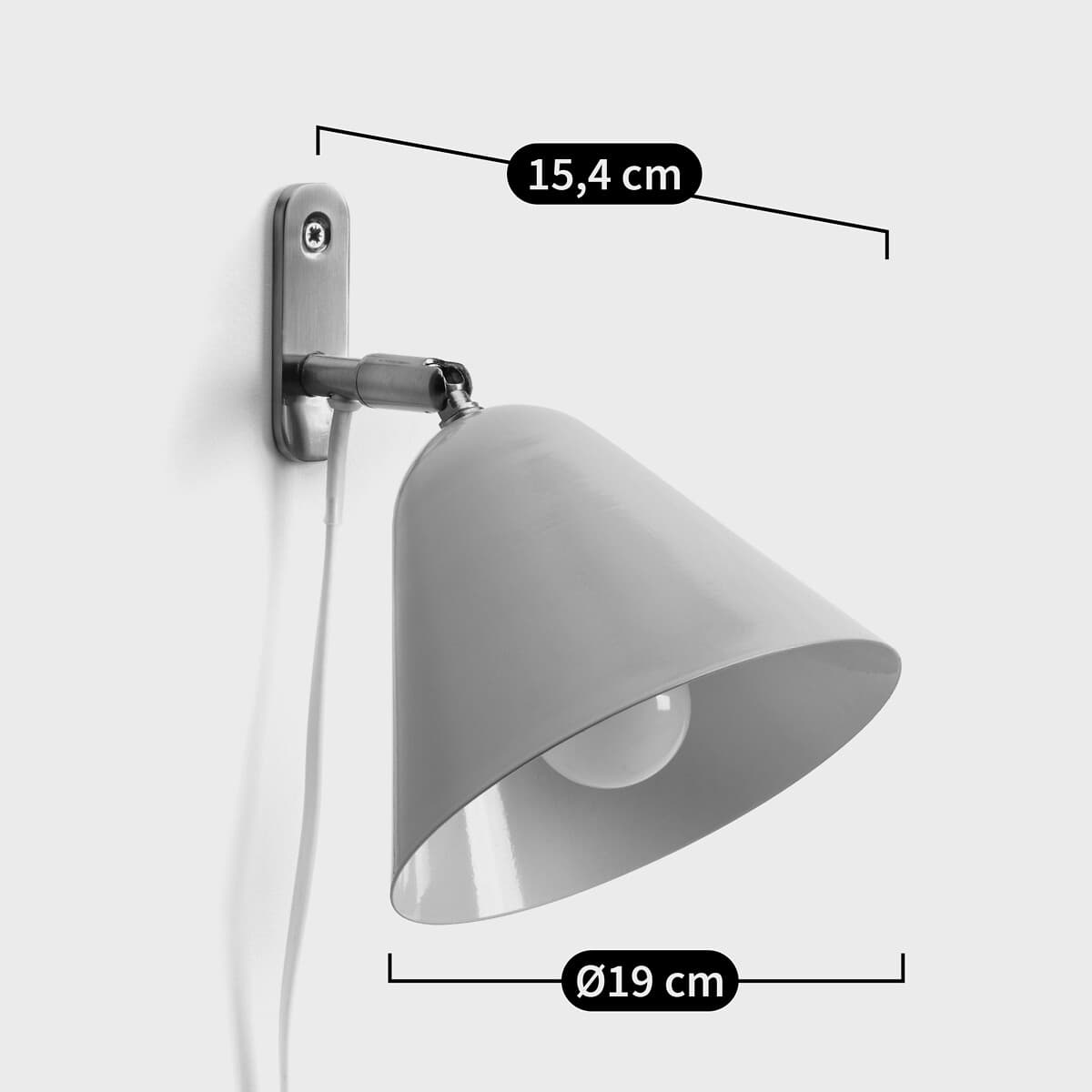 Aplique de pared gris orientable