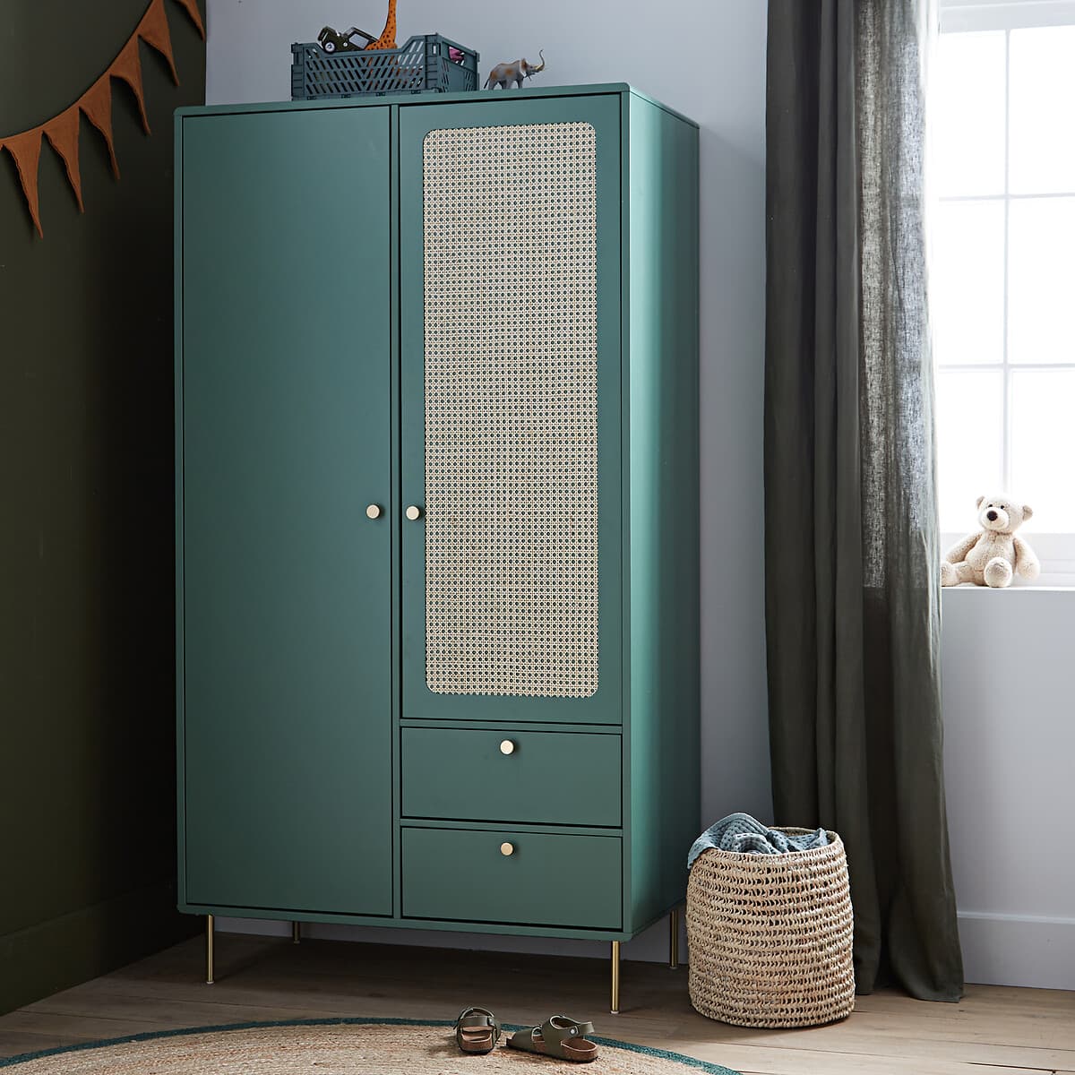 armario infantil verde, armario dormitorio bebe