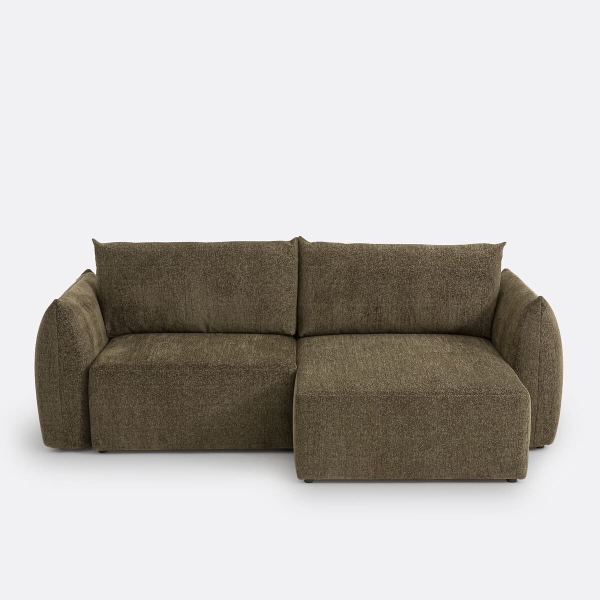 Sofá modular esquinero de tela marrón