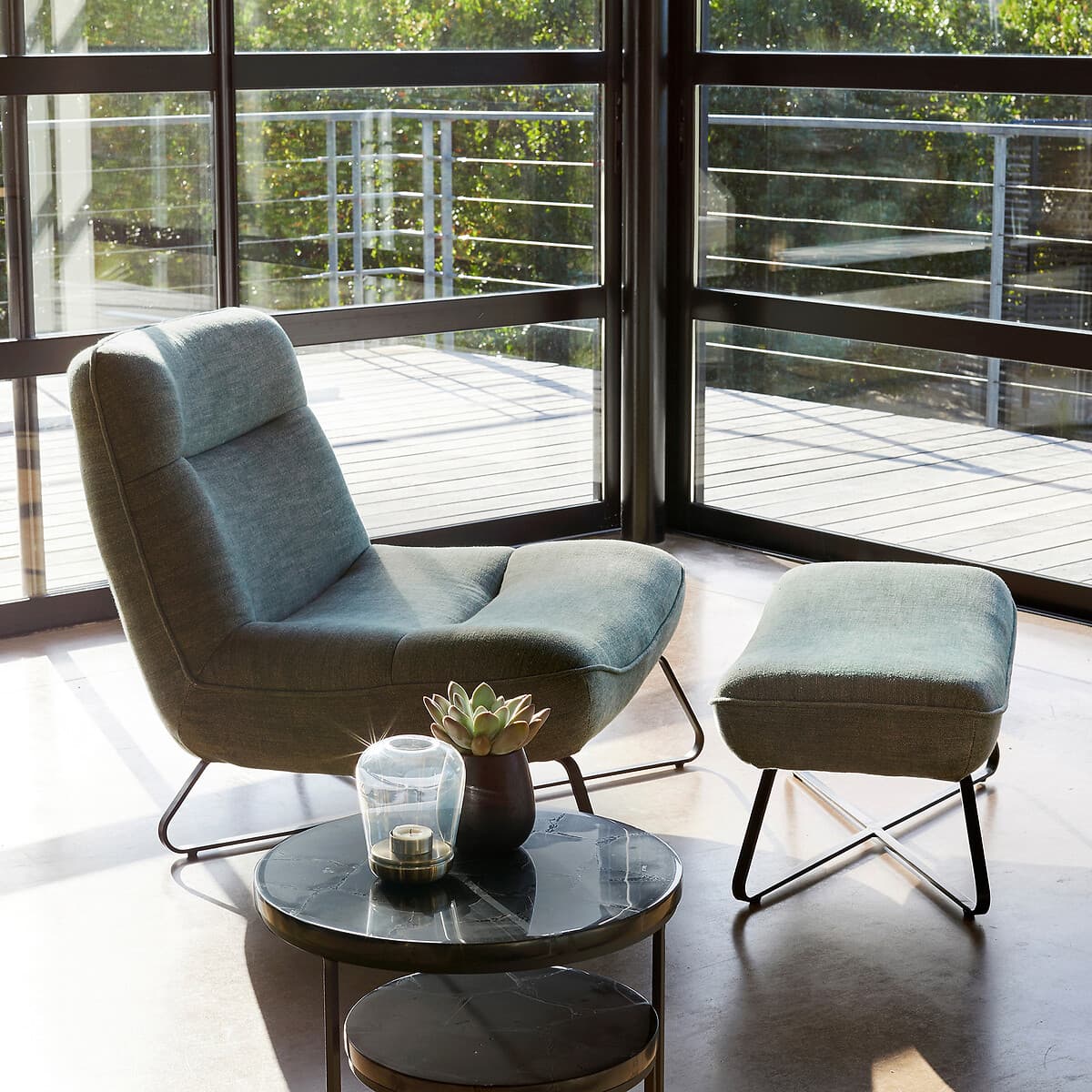 sillón relax moderno, sillón tapizado verde