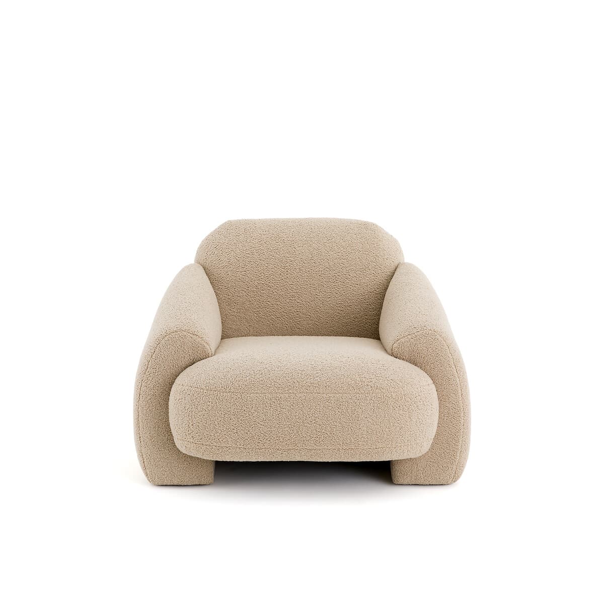 Sillón de borreguito beige moderno