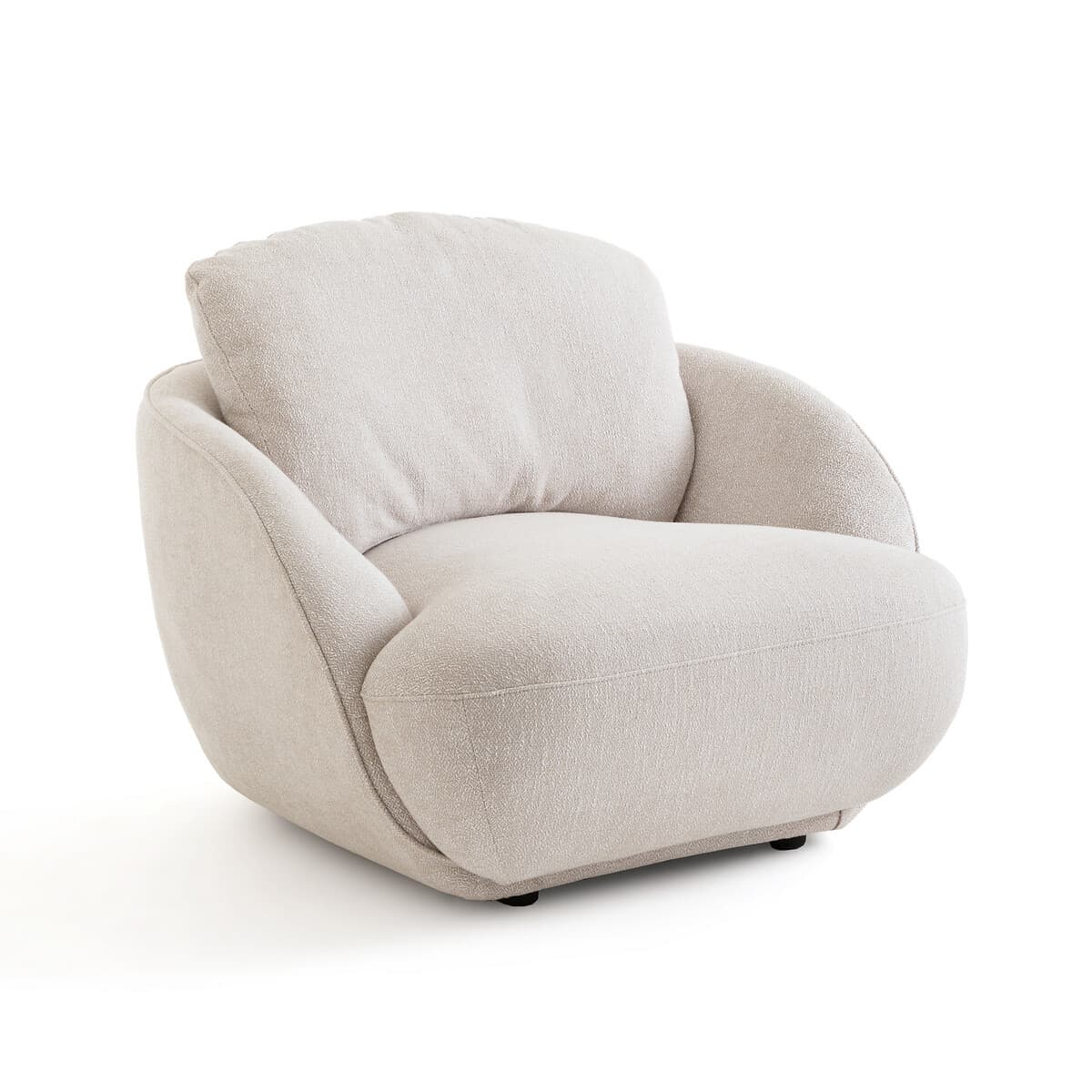 Sillón tapizado curvo color beige