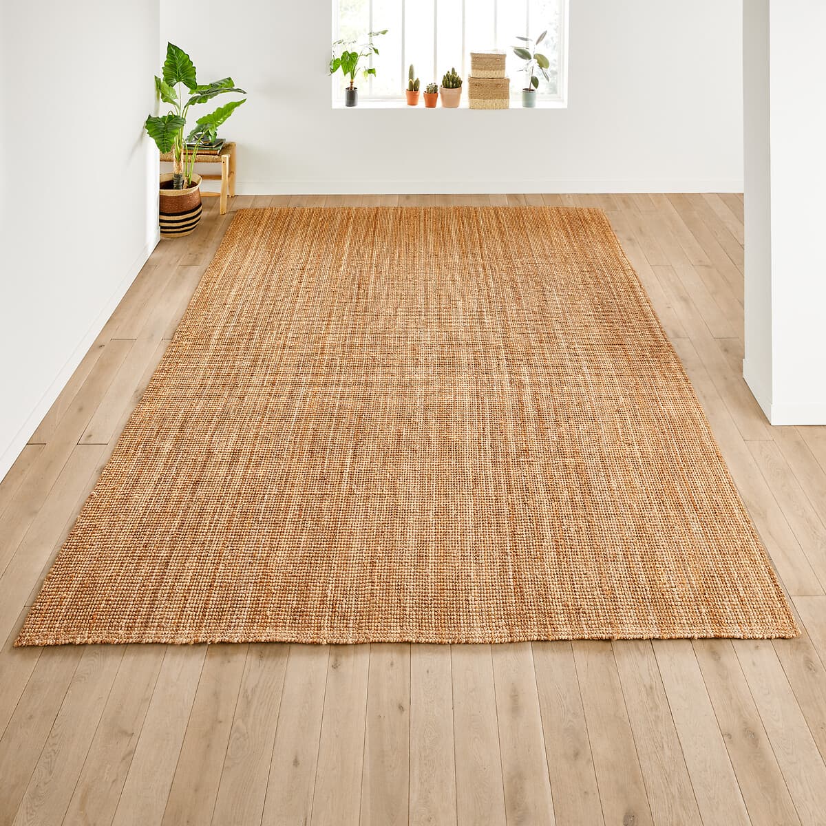 Alfombra rectangular de yute natural