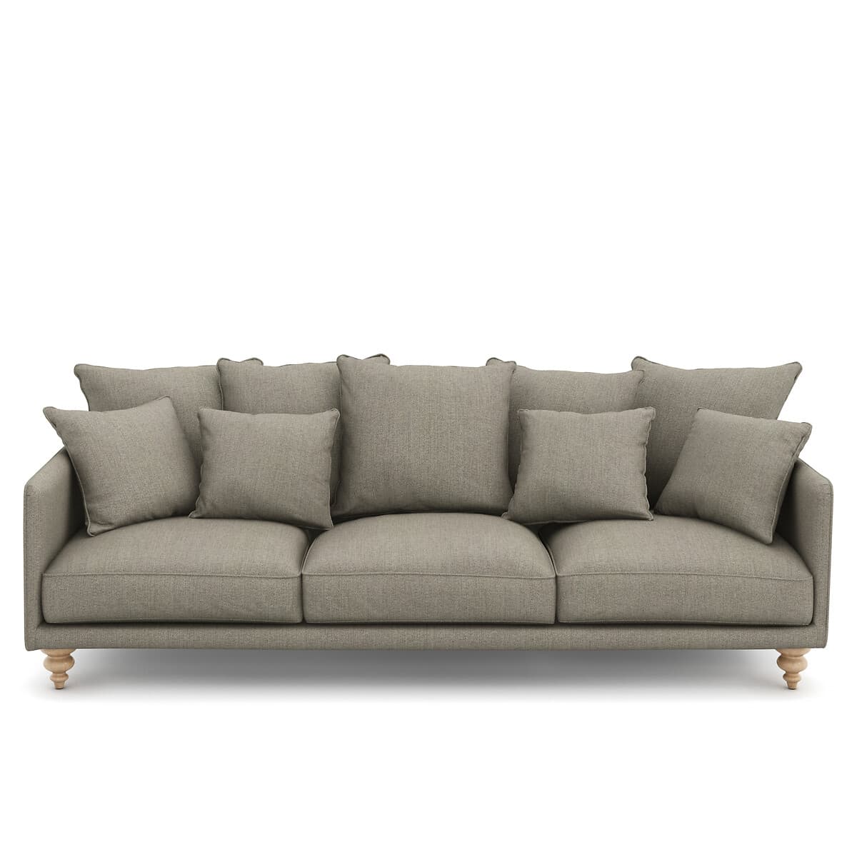 Sofá de 3 plazas tapizado en tela gris